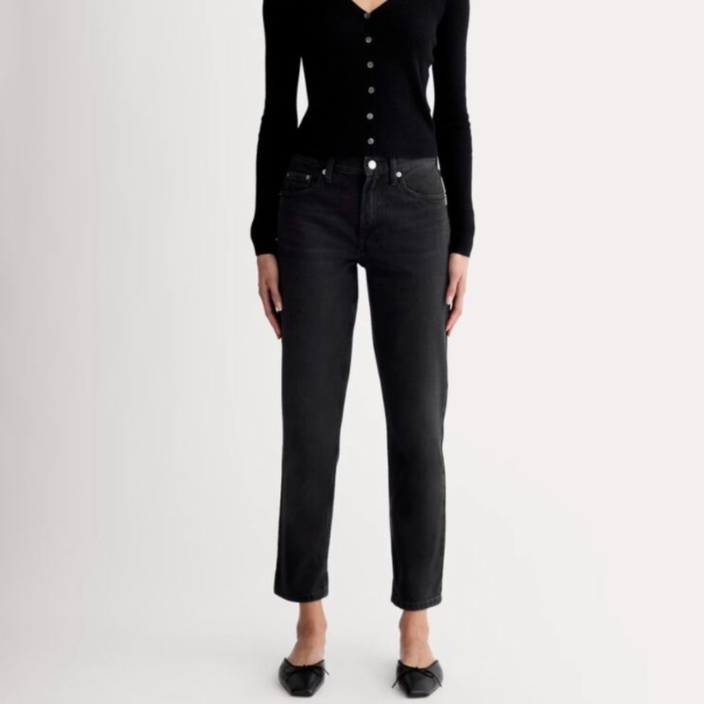 Everlane The Super-Soft Relaxed Jean 33R NWOT F-BTM-DNM-BF-LTWT-BLK-33